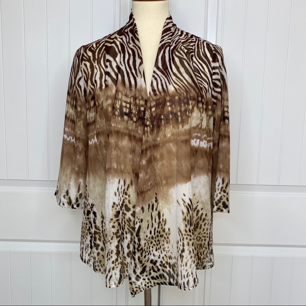 Kim Rogers animal print cardigan coverup size MP